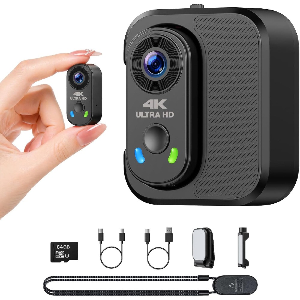 Cycling Gear Helmet - Kamera Mini 4K Body Cam Thumb
