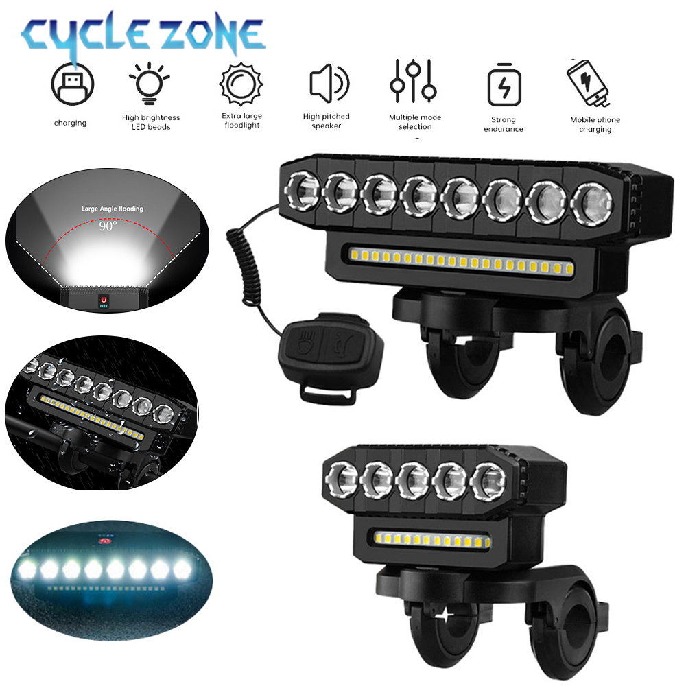 Bike Bell - Lampu depan sepeda LED dengan klakson,